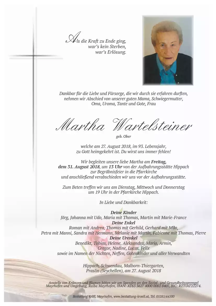 Parte von Martha Wartelsteiner